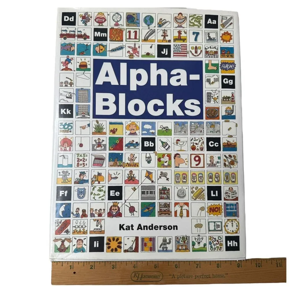 VTG Alpha-Blocks by Kat Anderson 1993 1st‎ Printing Kids Book ABC's - Signed